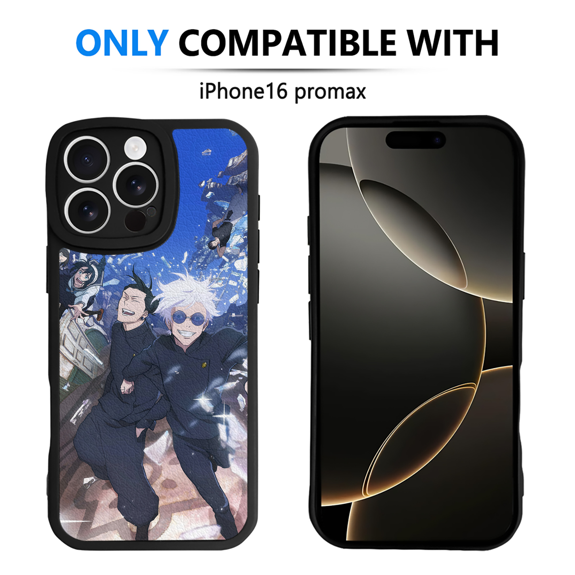 （画像用） 呪術廻戦 Jujutsu Kaisen 【iPhone 16シリーズ対応】シリコンスマホケース（レザー調） 材質：シリコン